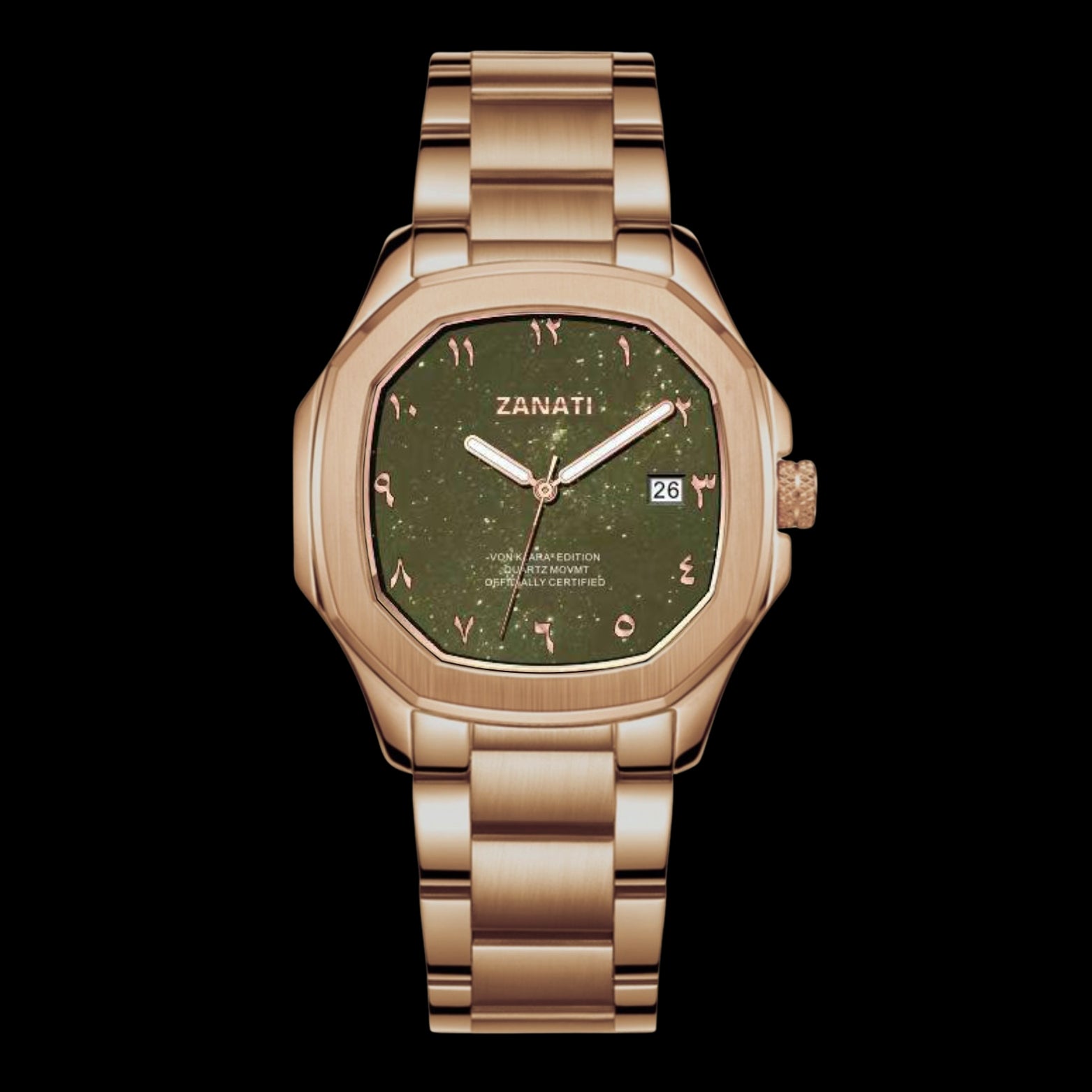 Von Klara² - 36mm / Rose Gold / Olive Green Dial