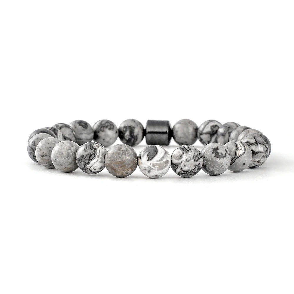 MARBLE BLACK ONYX Grey BRACELET