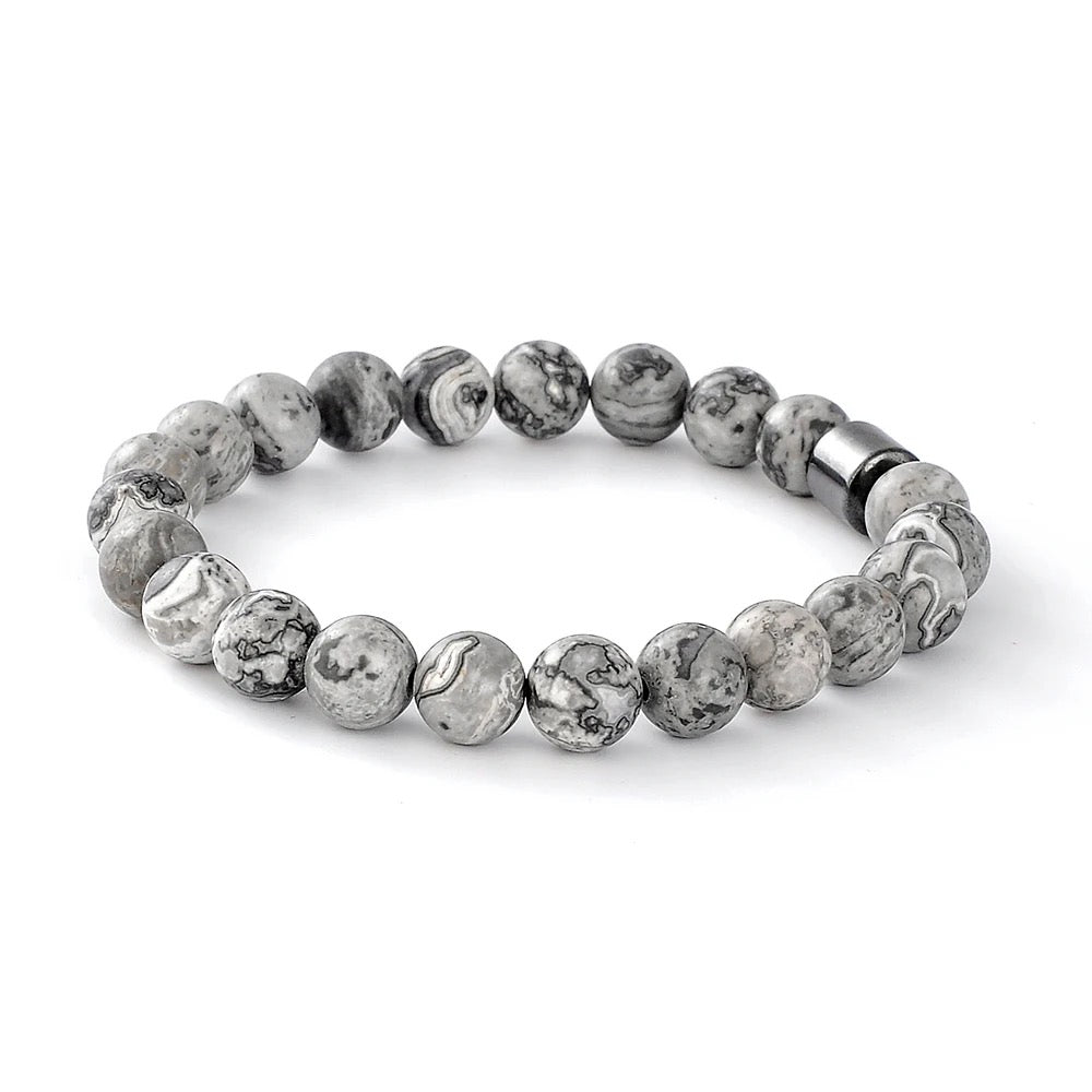 MARBLE BLACK ONYX Grey BRACELET