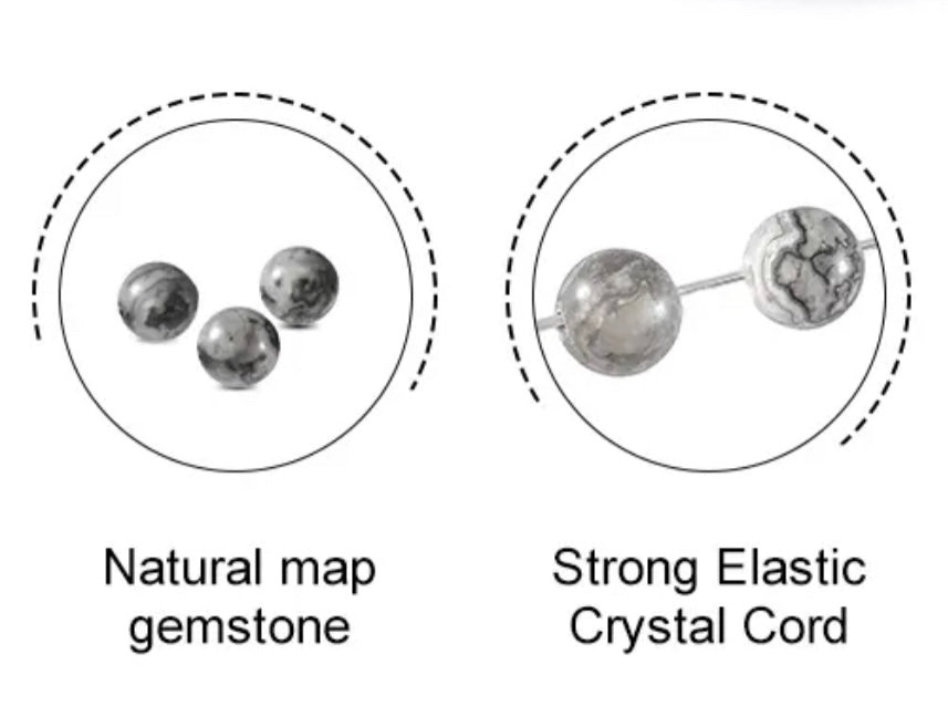 MARBLE BLACK ONYX Grey BRACELET