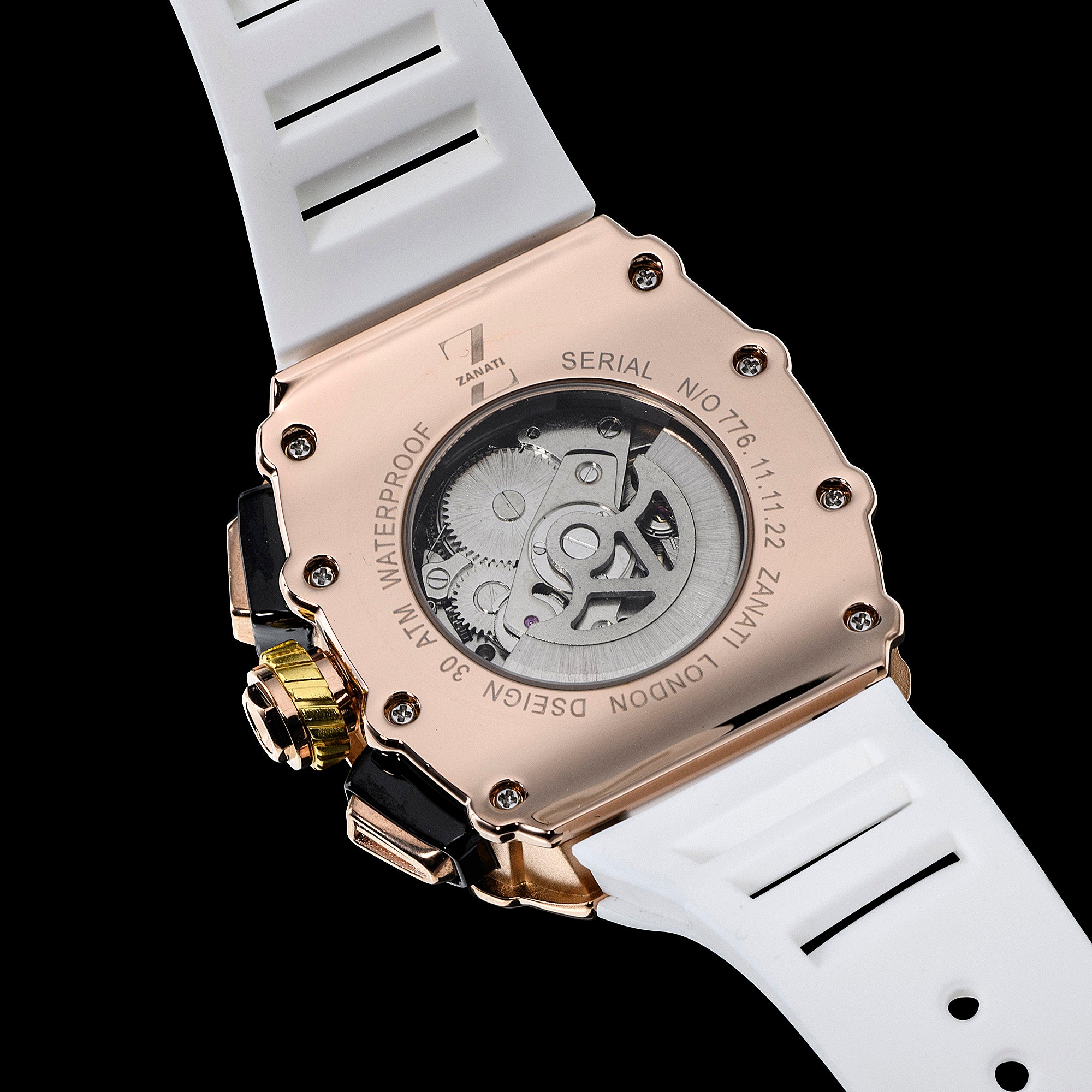Billionaire Rose Gold / White Strap