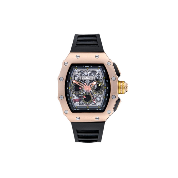 Billionaire Rose Gold / Black Strap
