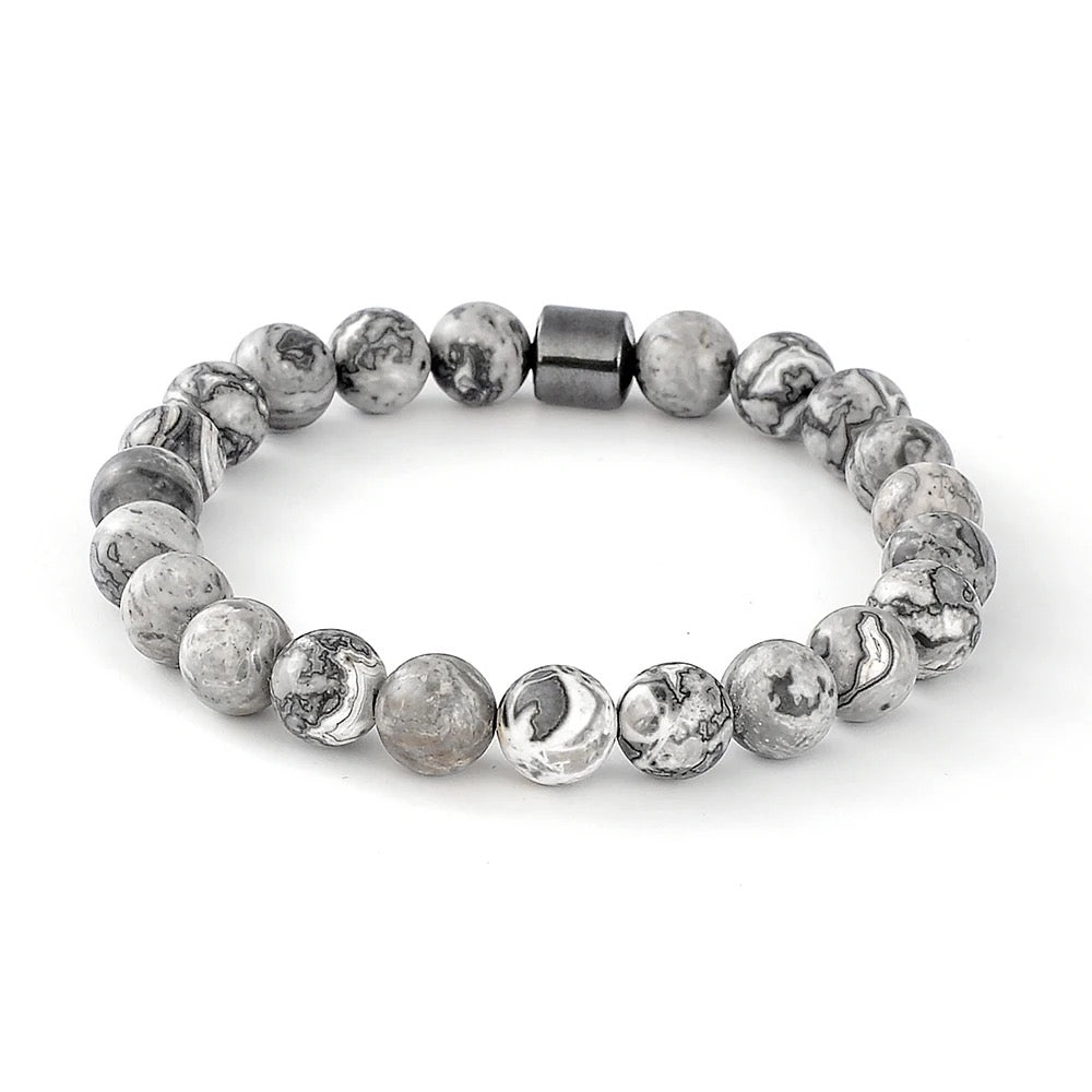 MARBLE BLACK ONYX Grey BRACELET