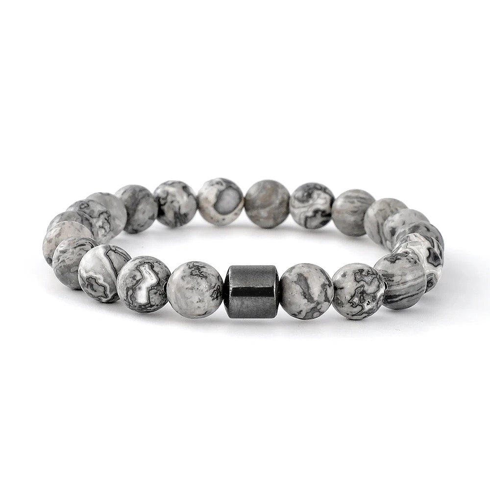MARBLE BLACK ONYX Grey BRACELET