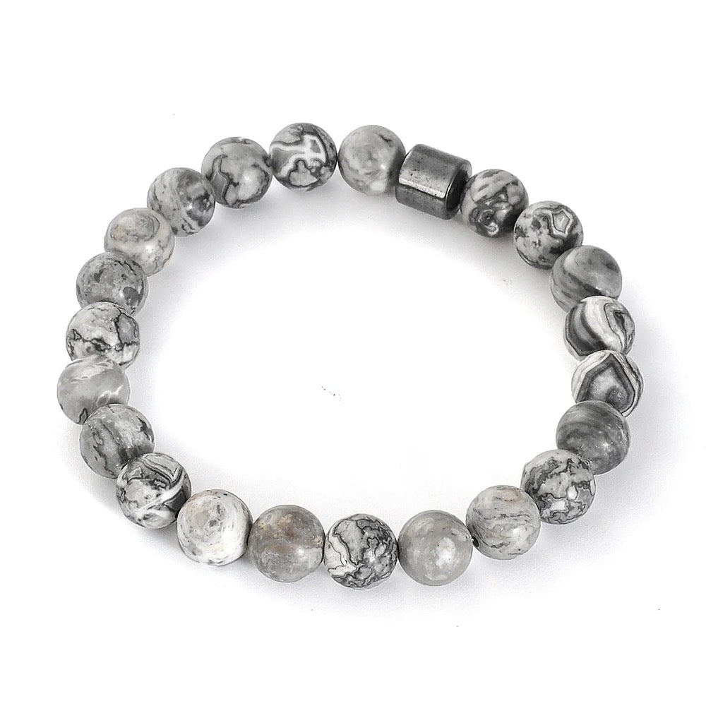 MARBLE BLACK ONYX Grey BRACELET