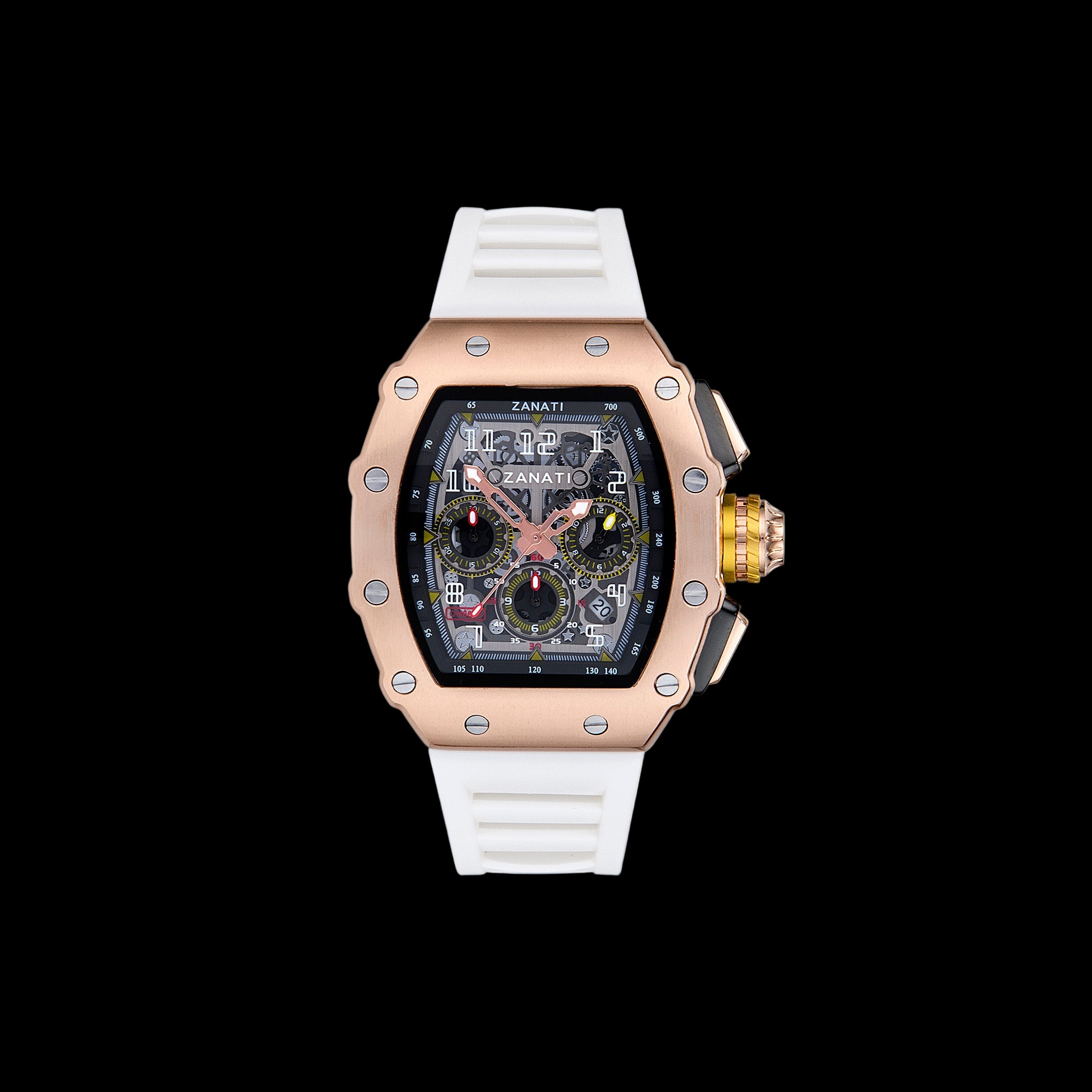 Billionaire Rose Gold / White Strap