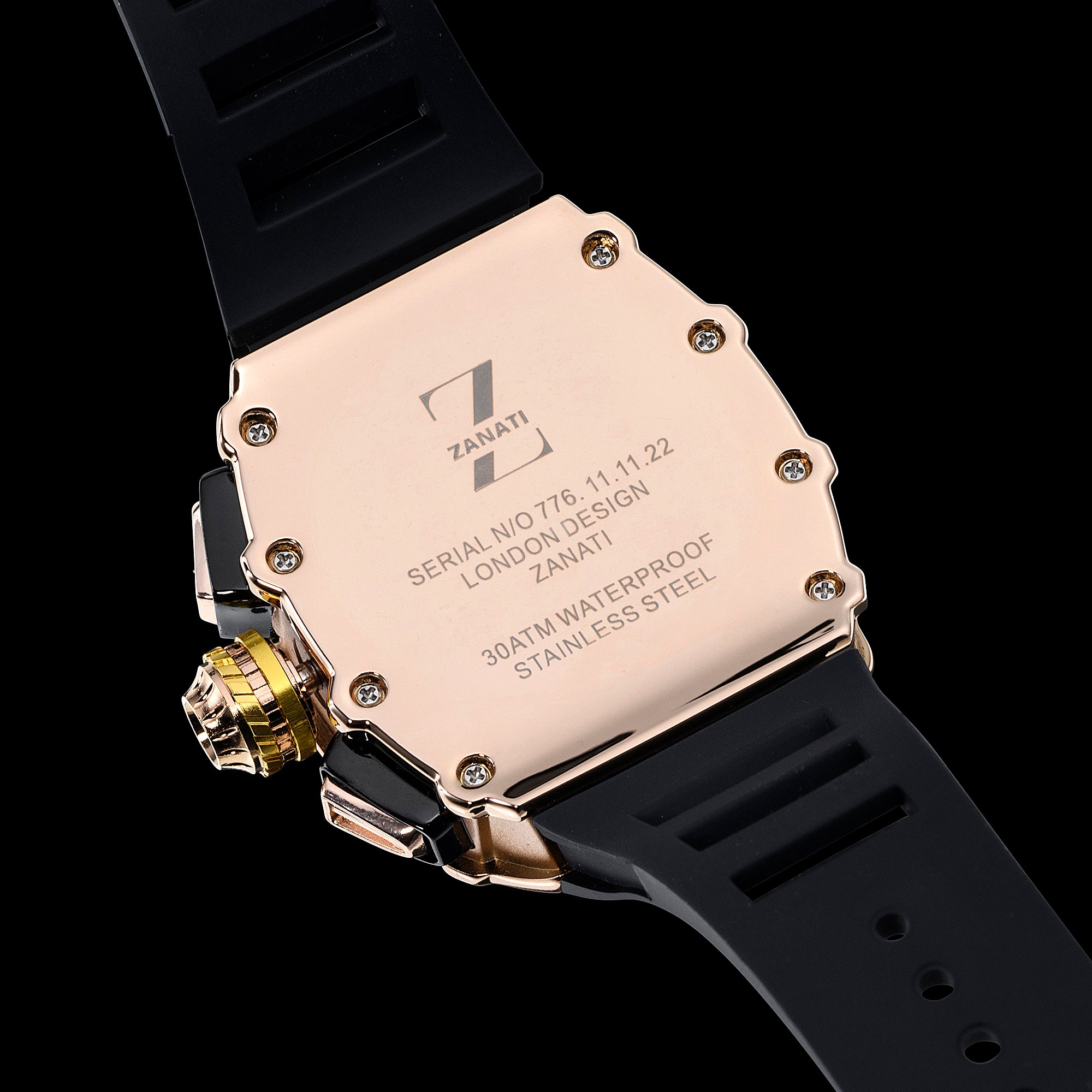 Billionaire Rose Gold / Black Strap