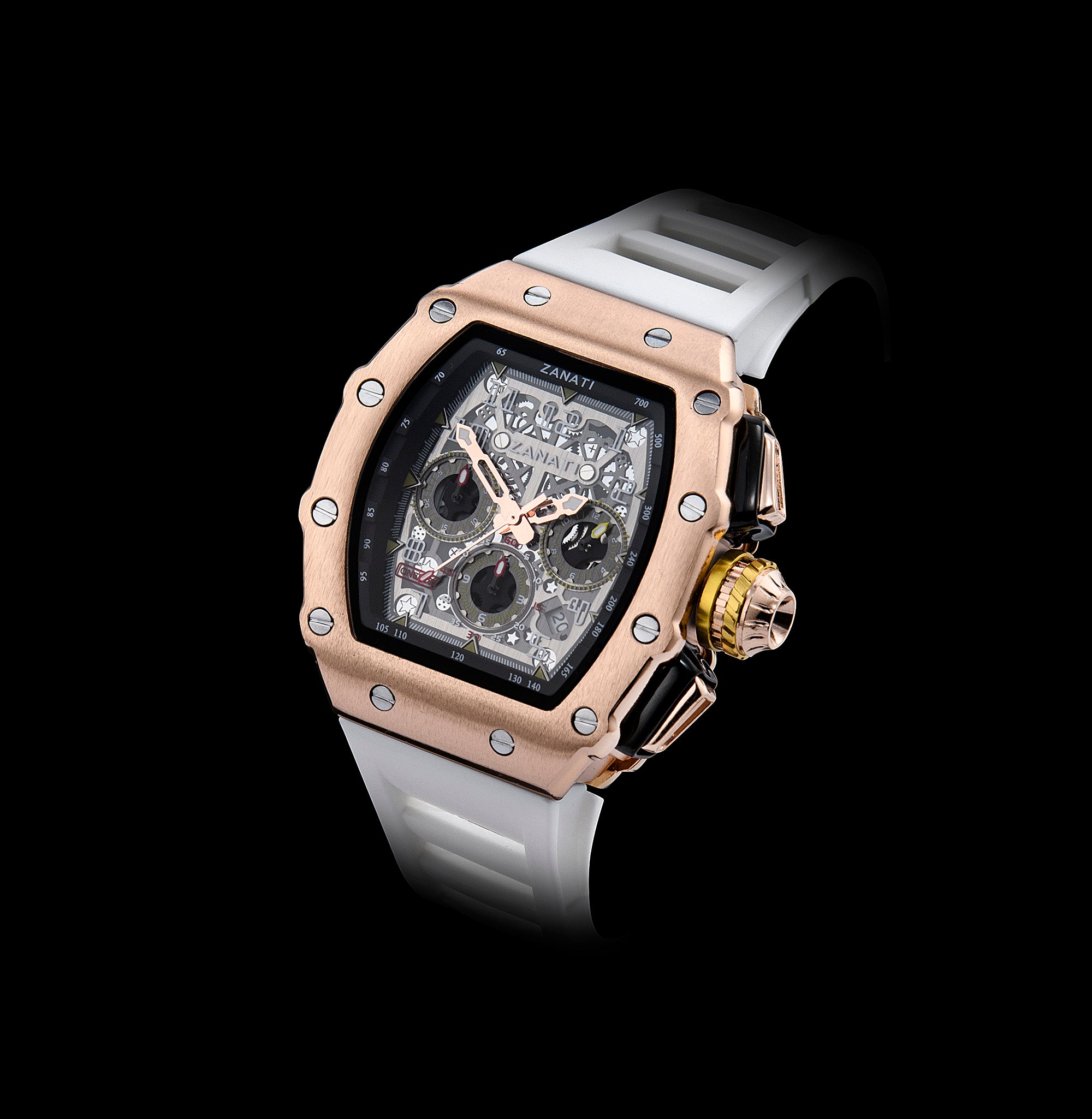 Billionaire Rose Gold / White Strap