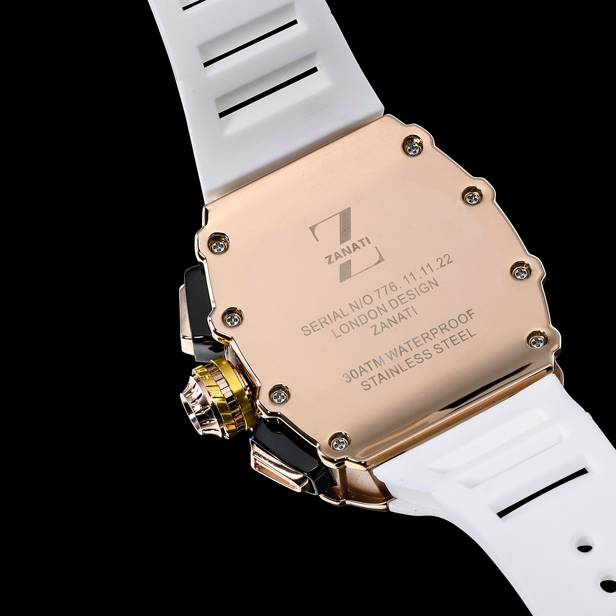 Billionaire Rose Gold / White Strap