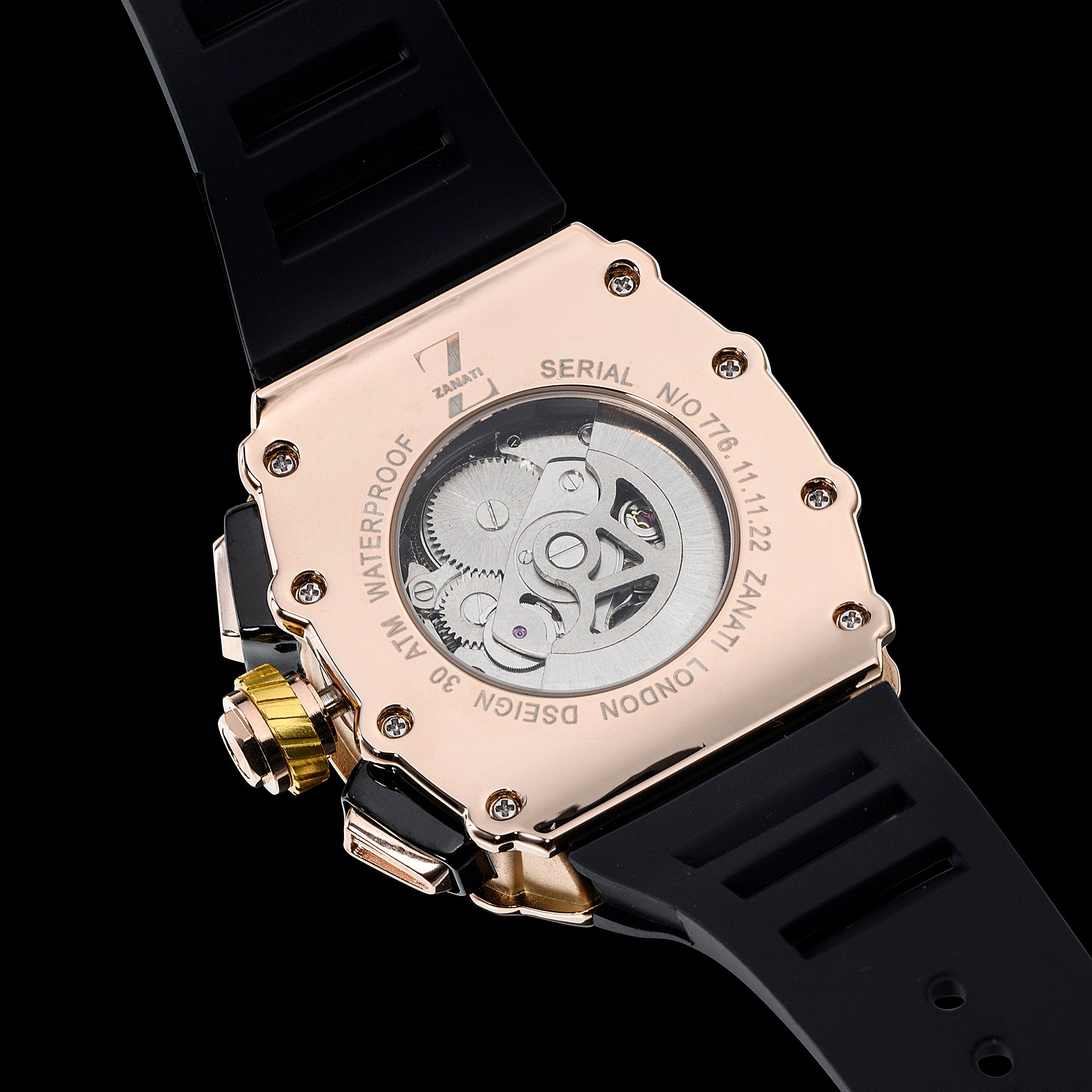 Billionaire Rose Gold / Black Strap